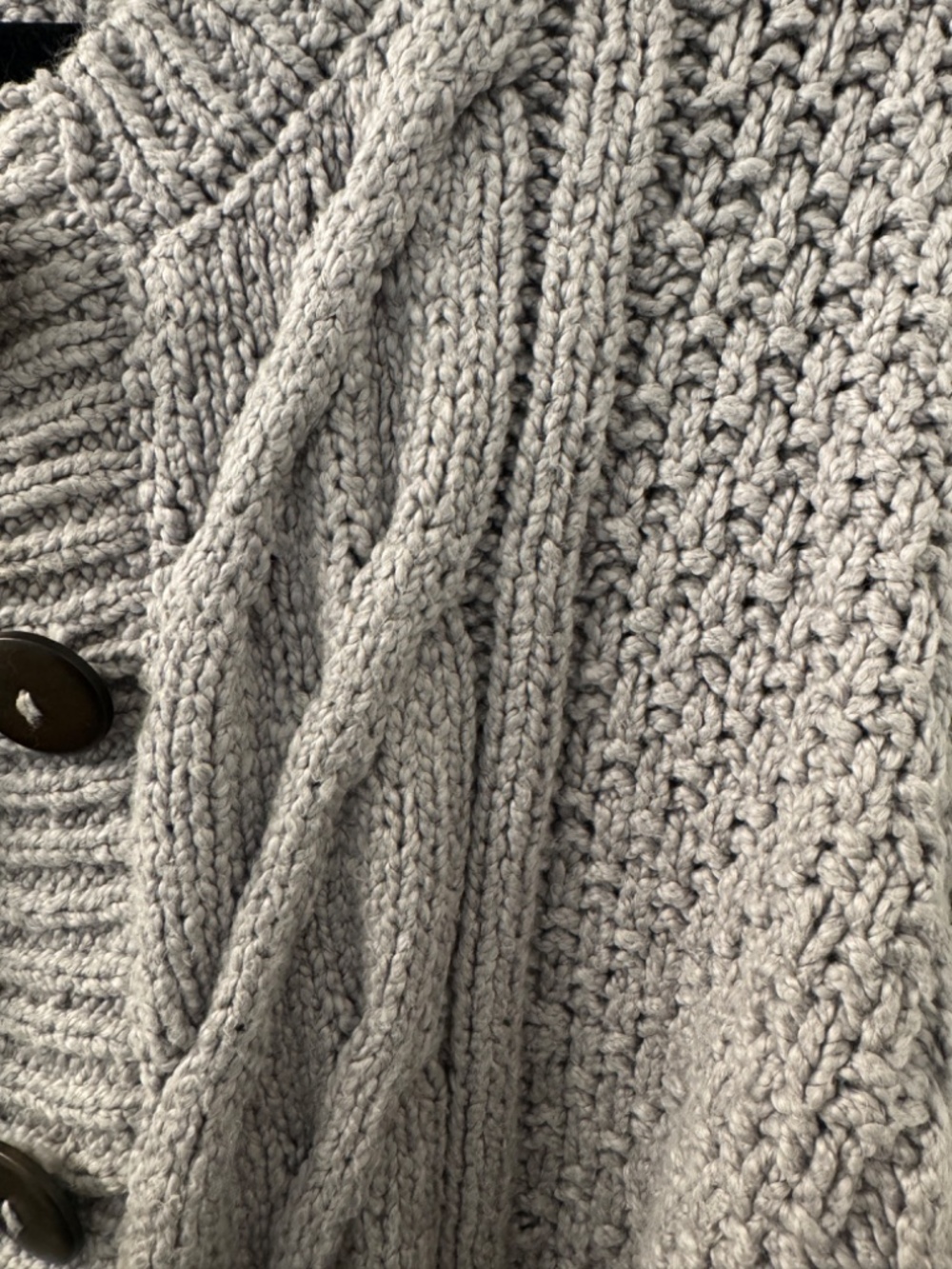 TWO Free People Cropped Bonfire Cardi Cardigans Size L - Grey & Cream - Picture 4 of 9